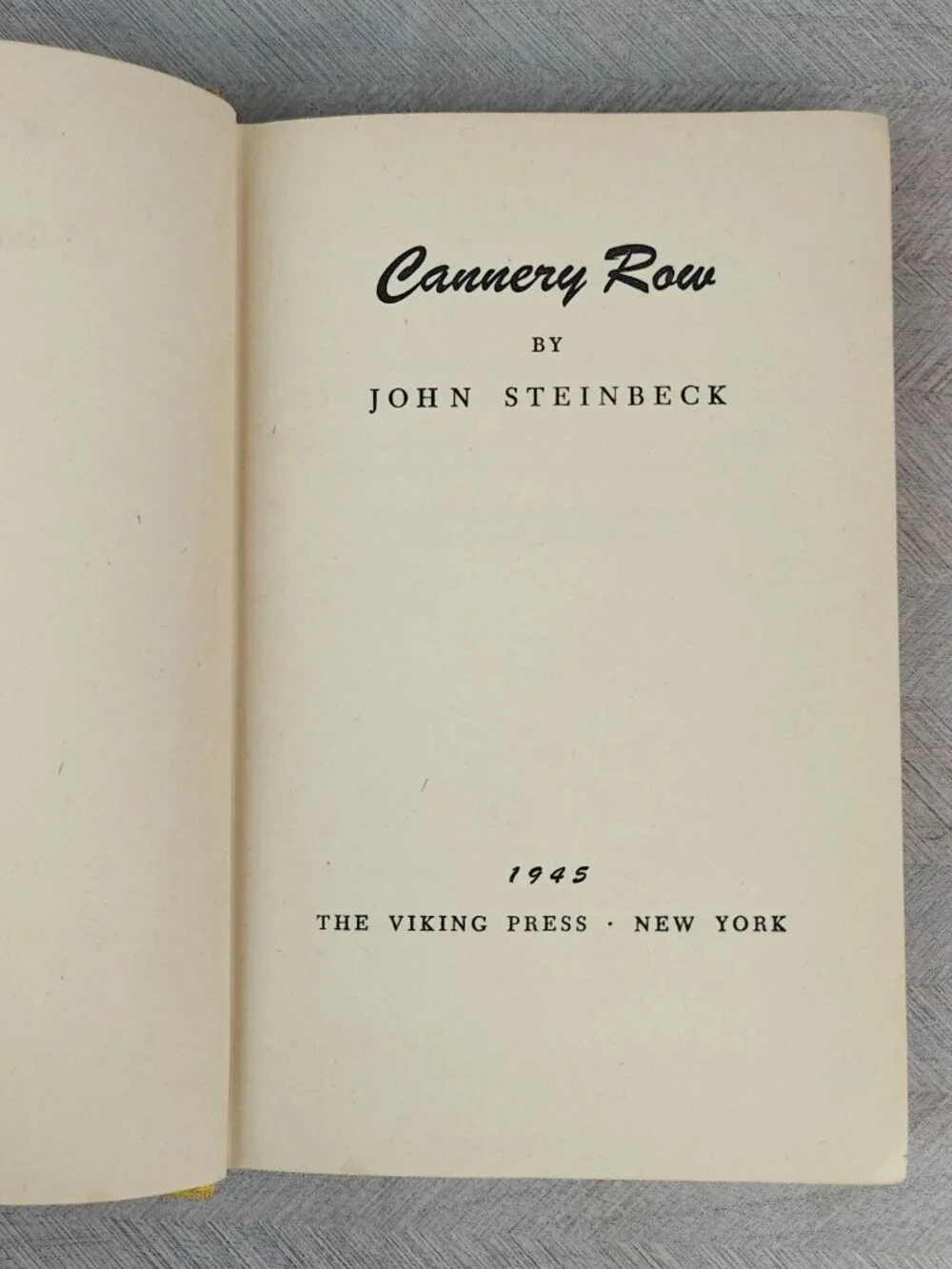 Cannery Row John Steinbeck Hardcover 1945 Third Printing Fiction